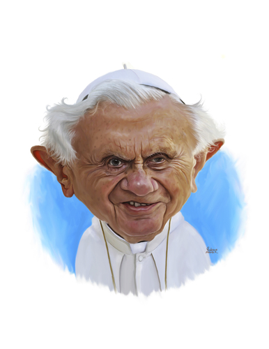 Cartoon: Pope Benedict XVI (medium) by rocksaw tagged xvi,benedict,pope