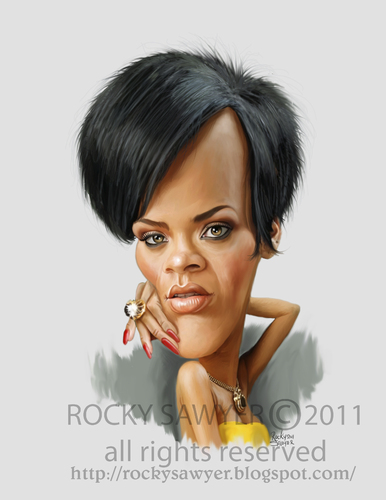 Cartoon: Robyn Rihanna Fenty (medium) by rocksaw tagged robyn,rihanna,fenty