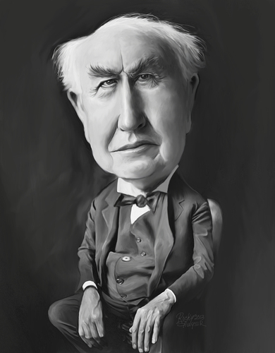 Cartoon: Thomas Edison (medium) by rocksaw tagged thomas,edison
