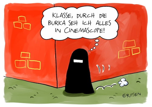 Cartoon: Burka (medium) by Holga Rosen tagged burka,cinemascope,burka,cinemascope