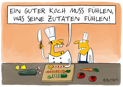 Cartoon: Guter Koch (medium) by Holga Rosen tagged koch,kochen,zutaten,gemüse,messer,selbstverstümmelung,koch,kochen,zutaten,gemüse,messer,selbstverstümmelung