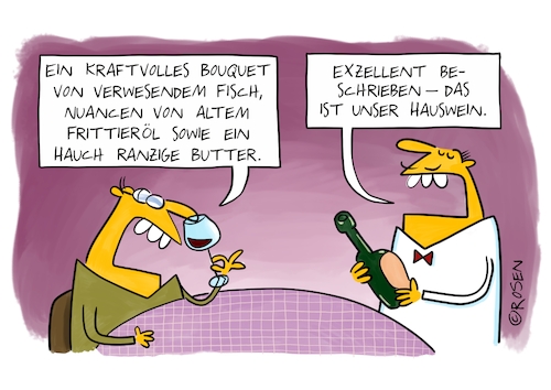 Cartoon: Hauswein (medium) by Holga Rosen tagged hauswein,sommelier,restaurant,hauswein,sommelier,restaurant