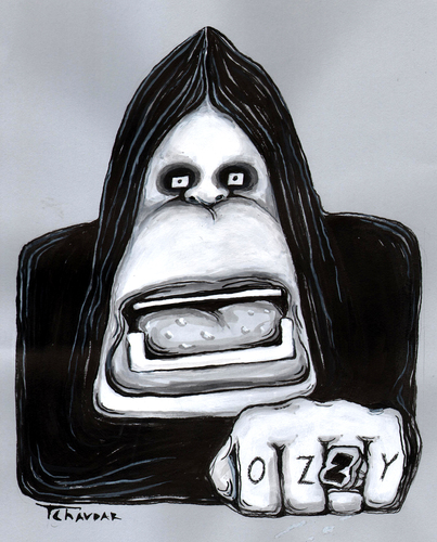 Cartoon: Ozzy Osbourne (medium) by Tchavdar tagged black,sabbath,ozzy,osbourne,paranoid,rock,music
