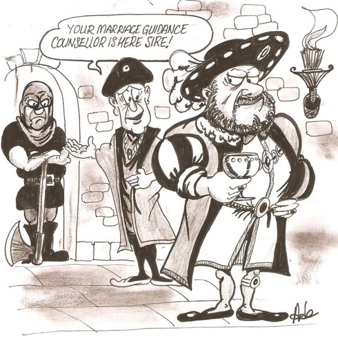 Cartoon: cutting edge divorce (medium) by ade tagged henryv111,executioner,divorce,tudor