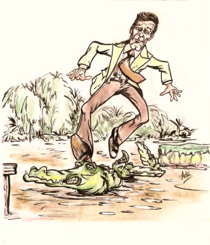 Cartoon: LIVE AND LET DIE (medium) by ade tagged bond,crocodiles