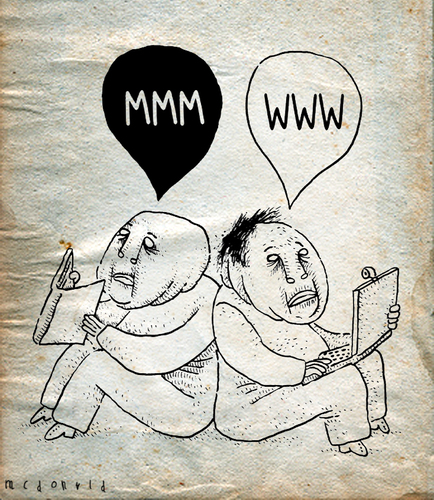Cartoon: dibujo sobre papel (medium) by allan mcdonald tagged internet