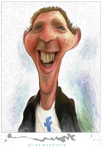 Cartoon: Mark Zuckerberg and Facebook (medium) by allan mcdonald tagged facebook