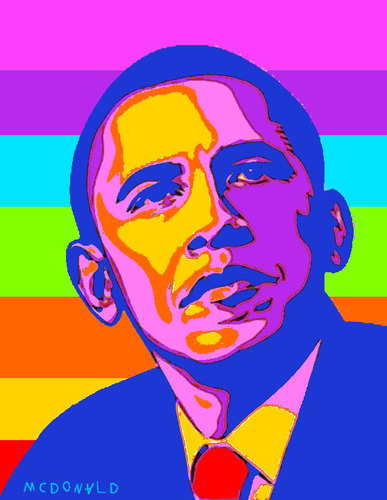 Cartoon: obama apoyo gay (medium) by allan mcdonald tagged gay