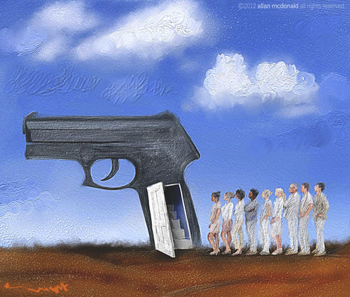 Cartoon: todos somos asesinos (medium) by allan mcdonald tagged violencia