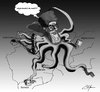Cartoon: Khamenei (small) by hossein yazdani tagged khamenei,octopus,iran