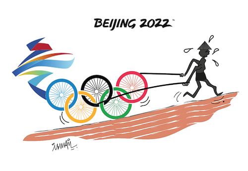 Cartoon: Beijing 2022 (medium) by ismail dogan tagged beijing,2022