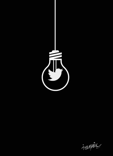 Cartoon: bulb ..twitter (medium) by ismail dogan tagged twitter