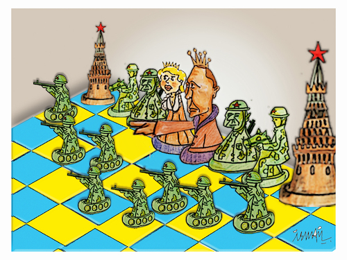 Cartoon: Chess game (medium) by ismail dogan tagged russia,war
