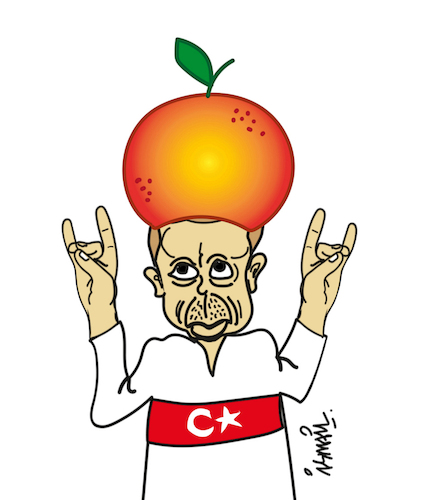 Cartoon: Erdogan in Berlin (medium) by ismail dogan tagged uefa,euro,2024