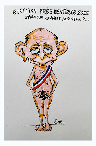 Cartoon: Eric Zemmour (medium) by ismail dogan tagged france,presidential,election,2022