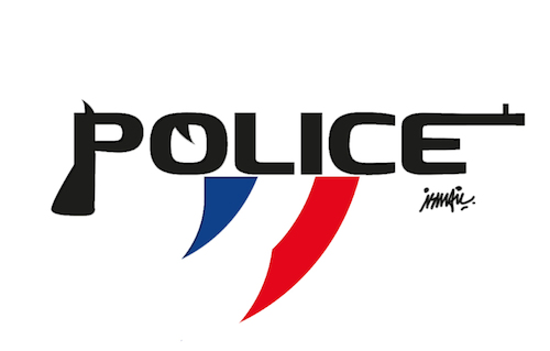 Cartoon: French police (medium) by ismail dogan tagged french,police