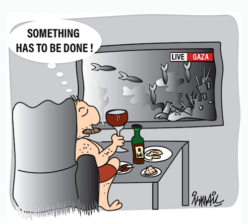 Cartoon: Gaza live (medium) by ismail dogan tagged gaza