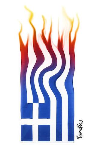 Cartoon: Greece is burning (medium) by ismail dogan tagged greece