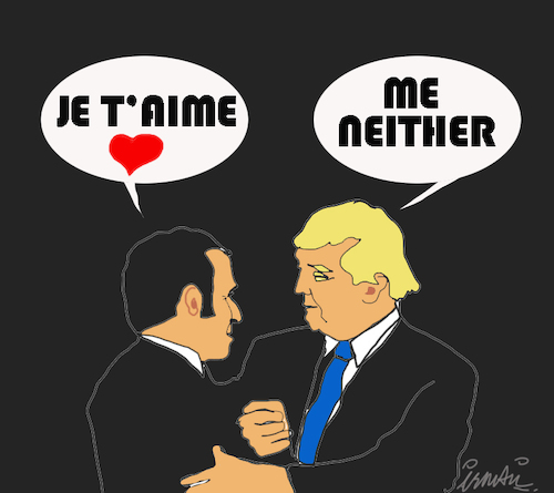 Cartoon: Macron Trump (medium) by ismail dogan tagged macron,trump