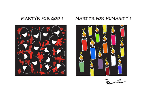 Cartoon: Martyr (medium) by ismail dogan tagged martry