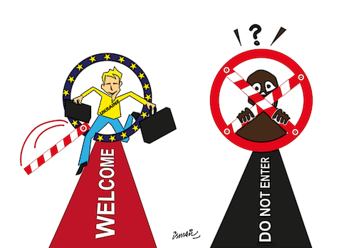 Cartoon: Migrant (medium) by ismail dogan tagged migrants