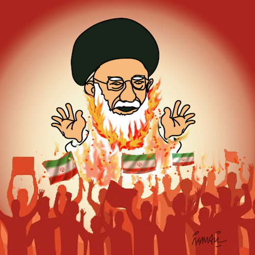 Cartoon: Protests in Iran (medium) by ismail dogan tagged iran