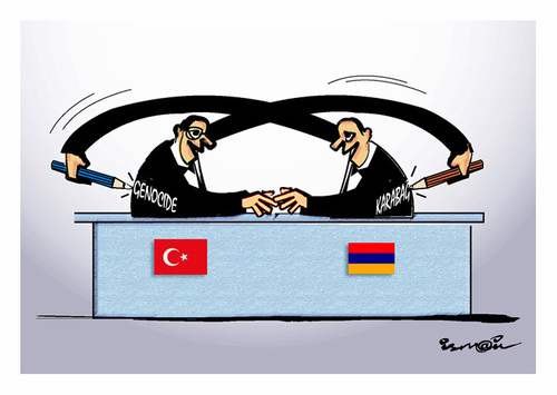 Cartoon: PROTOCOL TURKEY ARMENIA (medium) by ismail dogan tagged armenia,turkey,protocol