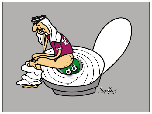 Cartoon: Qatar stadium (medium) by ismail dogan tagged qatar