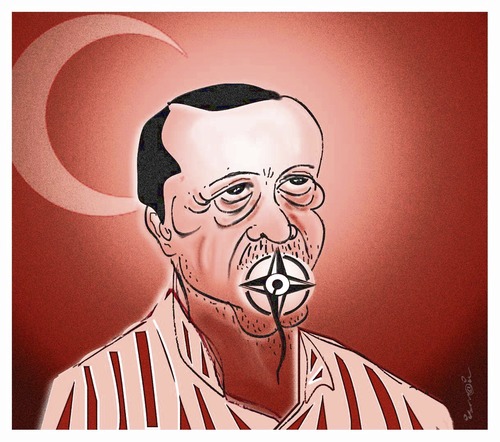 Cartoon: RELATIONSHIP TURKEY - NATO !.. (medium) by ismail dogan tagged turkey,nato