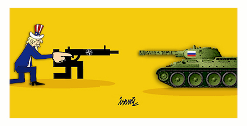 Cartoon: showdown (medium) by ismail dogan tagged ukraine,war