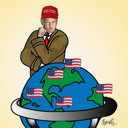 Cartoon: The invader (medium) by ismail dogan tagged trump