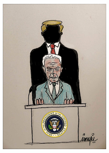 Cartoon: Trumps shadow (medium) by ismail dogan tagged elections,us
