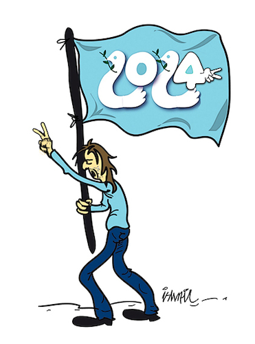 Cartoon: Victory (medium) by ismail dogan tagged new,year,2024