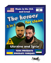 Cartoon: The Heroes (small) by ismail dogan tagged ukraine,and,syria,war