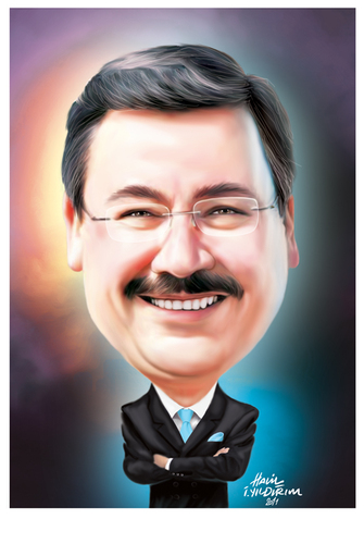 Cartoon: Melih Gökcek (medium) by Halil I YILDIRIM tagged baskan