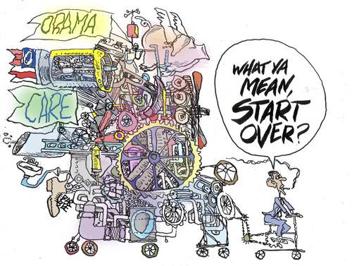 Cartoon: a body in motion (medium) by barbeefish tagged obama