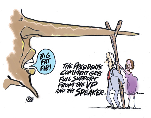 Cartoon: a fib is a fib (medium) by barbeefish tagged obama,fib