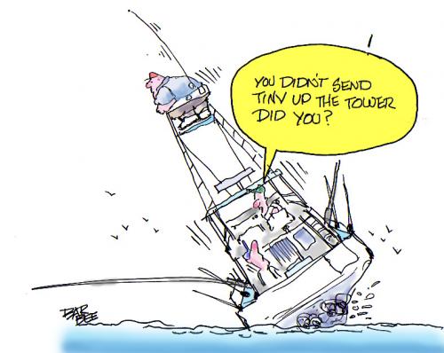 Cartoon: boating (medium) by barbeefish tagged tiny,on,the,tower,