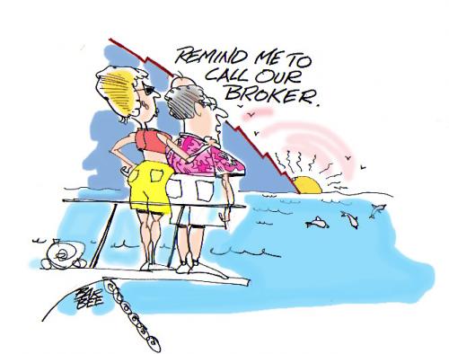Cartoon: boating (medium) by barbeefish tagged finance,