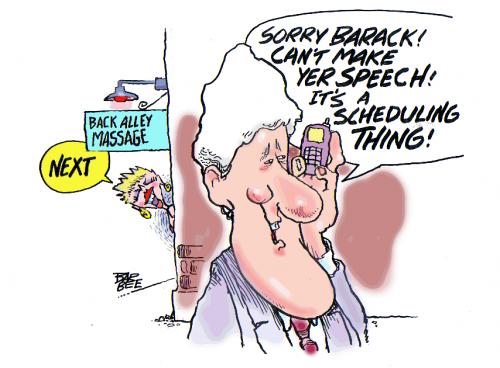 Cartoon: BUSY BUSY BUSY (medium) by barbeefish tagged bill,clinton,busy