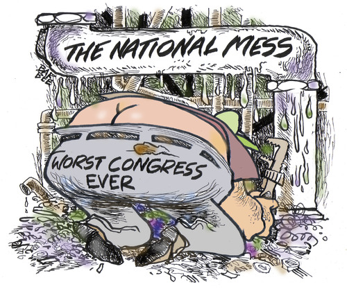 Cartoon: butt crack (medium) by barbeefish tagged congress