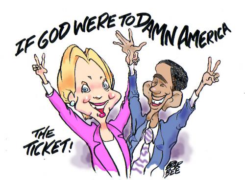 Cartoon: DAMNED (medium) by barbeefish tagged hill,and,obama