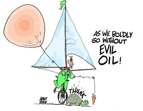 Cartoon: evil oil (medium) by barbeefish tagged obama