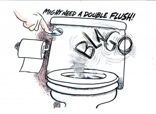 Cartoon: impeachment (medium) by barbeefish tagged the,govs,demise