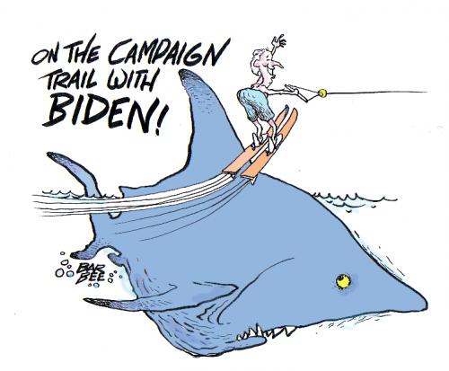 Cartoon: JUMP THE SHARK (medium) by barbeefish tagged joe,biden