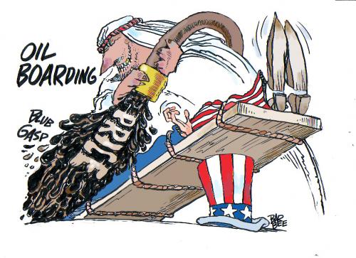 Cartoon: OIL BOARDING (medium) by barbeefish tagged crude