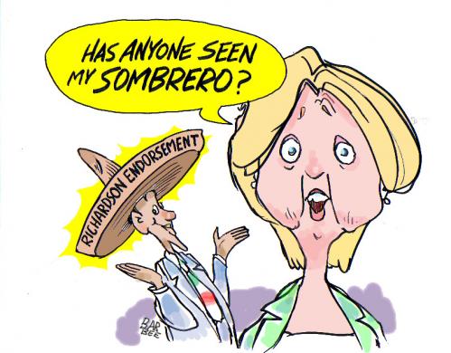 Cartoon: the MEX vote (medium) by barbeefish tagged hillary,