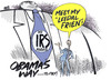 Cartoon: enforcers (small) by barbeefish tagged obama