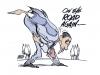 Cartoon: on the road (small) by barbeefish tagged obama