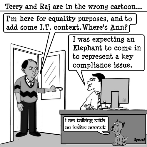 Cartoon: Wrong Cartoon (medium) by cartoonsbyspud tagged cartoon,spud,hr,recruitment,office,life,outsourced,marketing,it,finance,business,paul,taylor